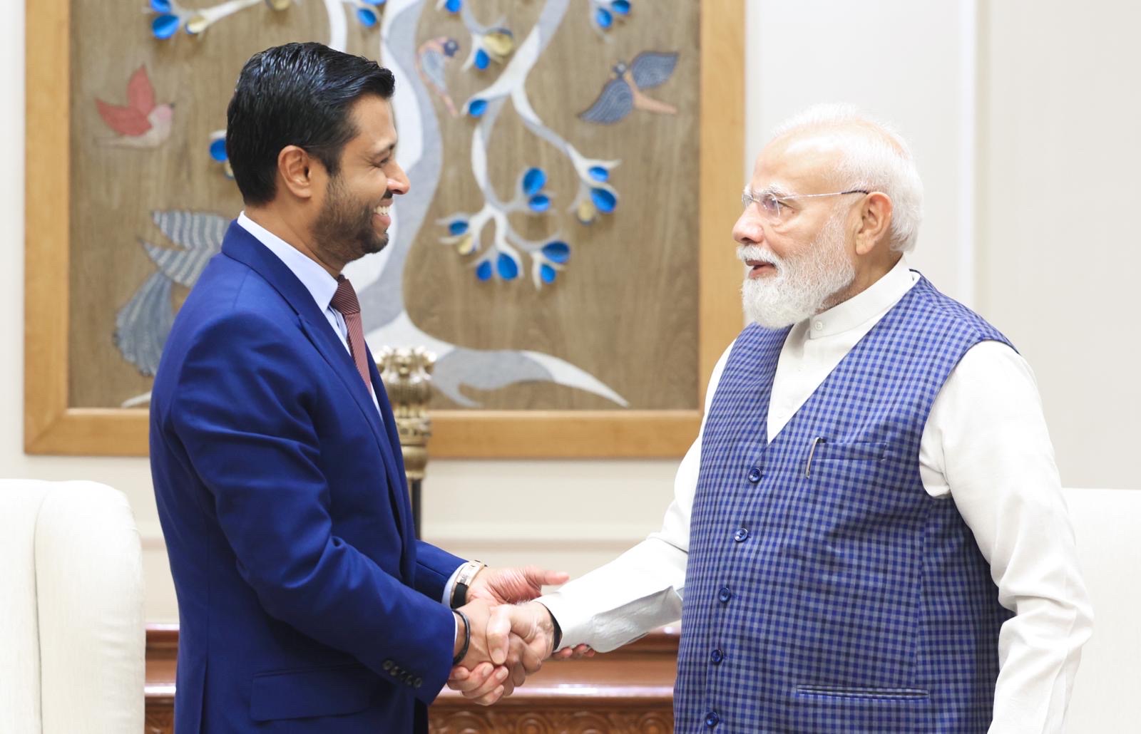 AirTrunk CEO Robin Khuda and India PM Narendra Modi at the AirTrunk India announcement meeting